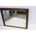 19th century Overmantle Bevelled Edge Mirror, the date 1897 etched into the four corners of the