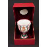 A cased Queen Elizabeth the Queen Mother Centenary Cup, marked Wemyss 1980 by Royal Doulton.