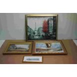 Contemporary Parisian scene Oil Painting, 50cms x 60cms, framed together with F Cooper Oil