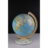 Mid century Chad Vallley Tin Plate Globe, 31cms high