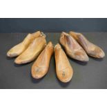 Three pairs of cobbler's wooden shoe lasts