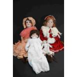 Armand Marseilles Early 20th century Bisque Head Doll marked 390 to neck together with three China