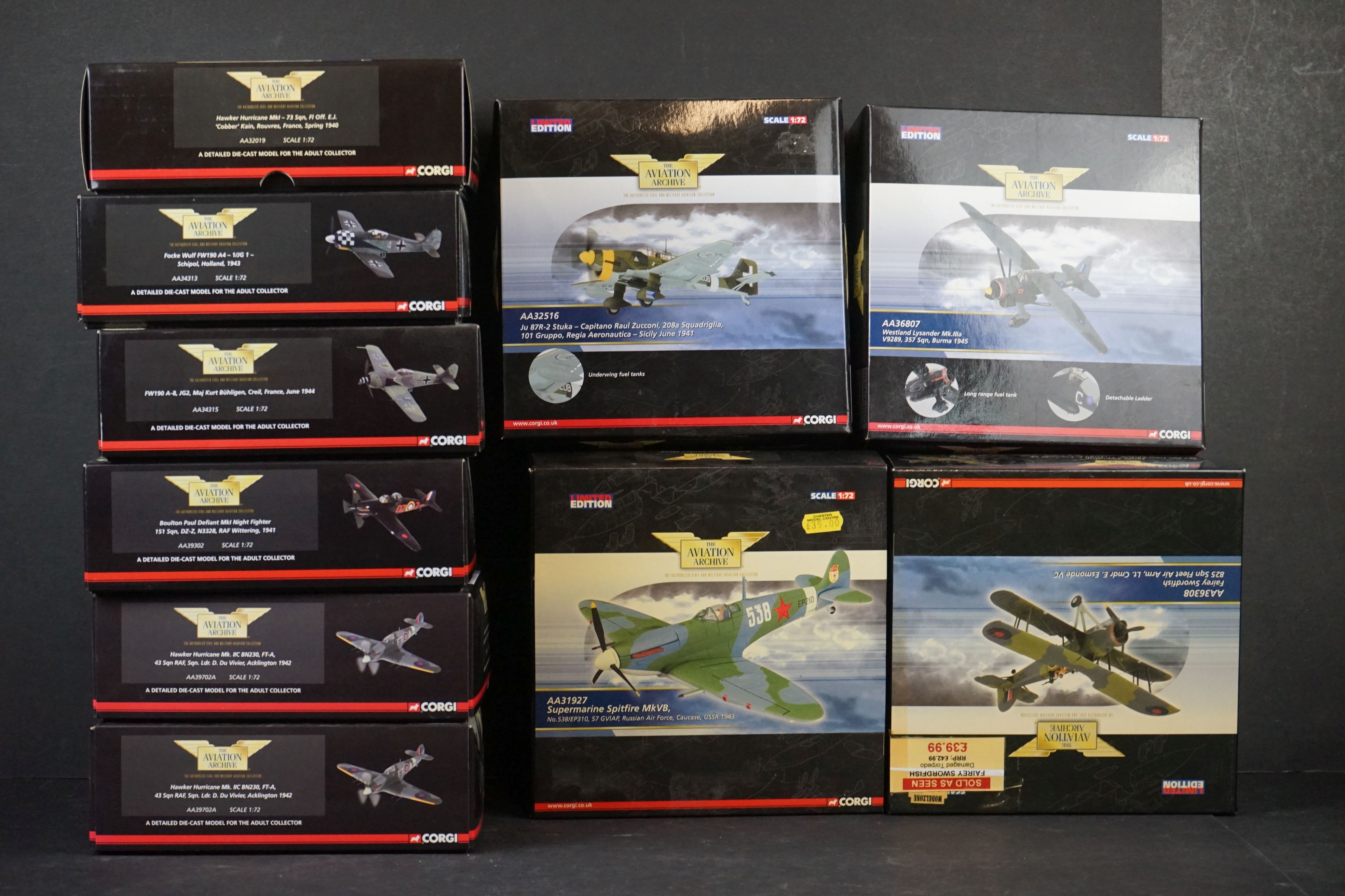 Ten Boxed Corgi Aviation Archive ltd edn 1/72 diecast models to include 2 x AA39702A Hawker - Image 2 of 132