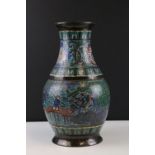 A large early 20th century Japanese cloisonné vase.