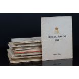 A collection of 1960's horse racing racecards to include Royal Ascot and Goodwood.