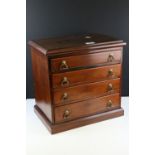 Mahogany Table Top Chest of Four Long Drawers, 37cms wide x 37cms high