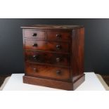 19th / Early 20th century Mahogany Table Top Chest of Drawers, possibly an apprentice piece, 35cms