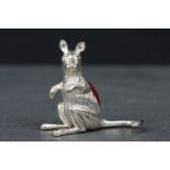 Silver kangaroo pincushion