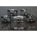 A collection of five Rollei 35mm camera's to include the 35 LED and the B35 models.
