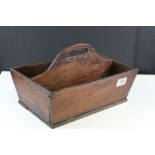 19th century Oak Two Section Cutlery Tray, 33cms long