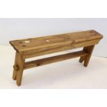 Pine kitchen bench, approx 4' long