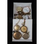 Collection of pocket watches and ladies pendant Swiss watches, to include Temeraire Geneva, Lucerne,