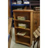 Pine Four Shelf Bookcase, 65cms wide x 125cms high