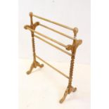 Late Victorian satin walnut towel rail