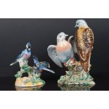 Beswick Pair of Turtles, model no. 1022 and Beswick American Blue Jays, model no. 925