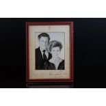 A signed framed photograph of Princess Alexandra, the Queens cousin & husband Angus Ogilvy (From the
