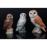 Beswick Large Barn Owl, model no. 1046 together with Two Royal Doulton Scotch Whiskey Decanters, one