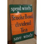 Enamel Advertising Sign ' Brooke Bond dividend Tea, spend wisely, save wisely ', 77cms x 51cms
