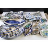 Collection of 19 items of Hand Painted Studio Pottery Bowls