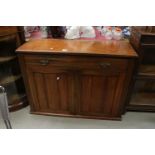 Early 20th century Mahogany Side Cabinet with long drawer over two cupboard doors, 105cms long x