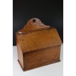 19th century Oak Hanging Candle Box, 32cms wide x 37cms high