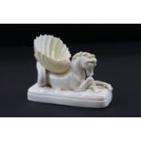 Belleek Salt in the form of a Seahorse and Shell on a plinth base, 13cms long