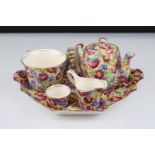 Royal Winton Chintz ' Royalty ' Breakfast Set for one comprising Tea Pot, Cup, Toast Rack, Egg Cup
