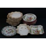 A box of mixed ceramics to include Copeland Spode plates retailed by Waring & Gillows, Doulton