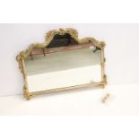 Gilt Framed Rococo style Overmantle Mirror, 101cms wide x 83cms high