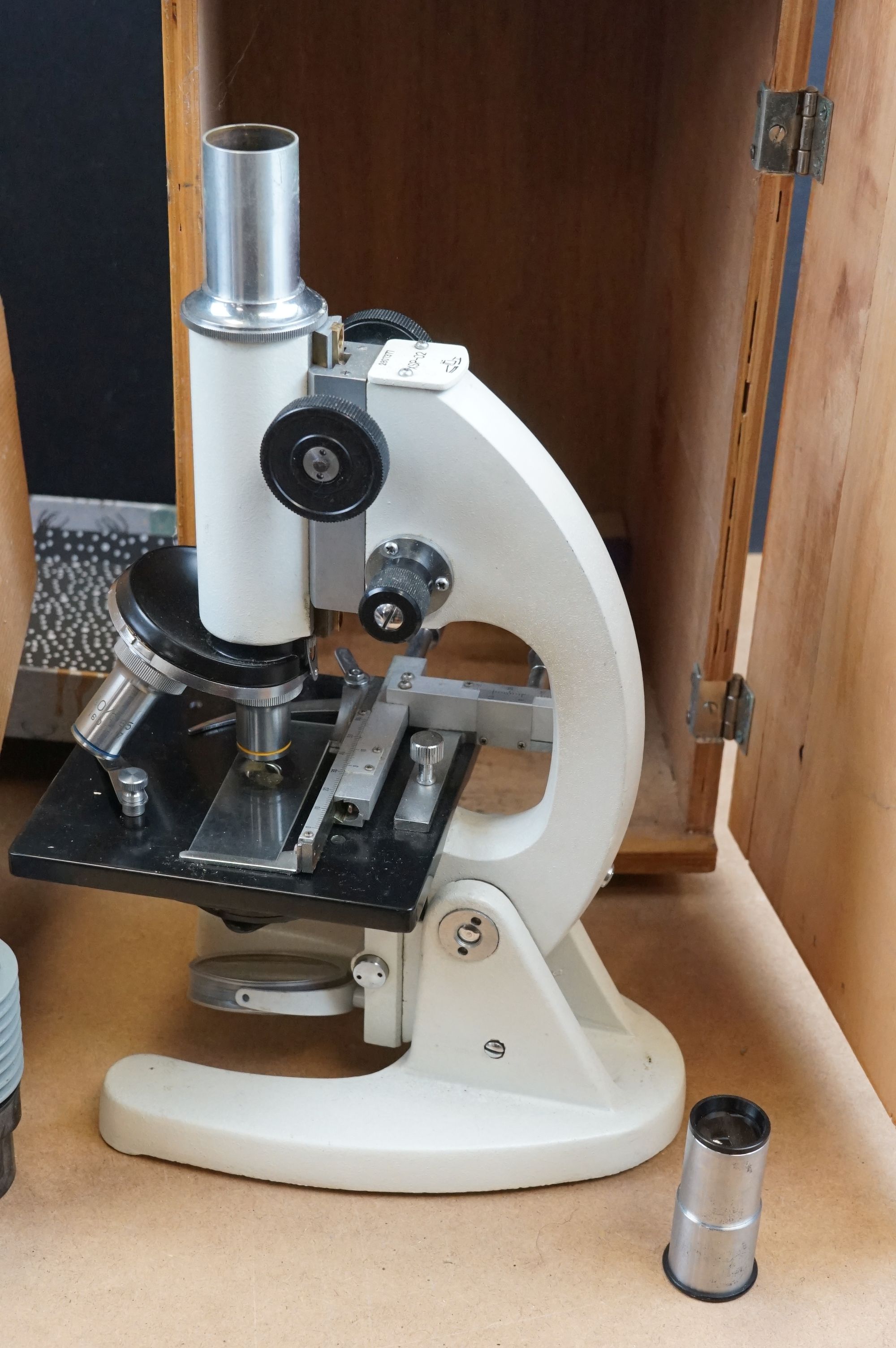 Two microscopes to include a wooden cased example. - Image 2 of 16