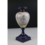 Late 19th / Early 20th century French Ceramic Urn, hand painted with a pastoral scene with a young