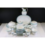 19th century Copeland Part Breakfast Set decorated with gilt and pale blue rims comprising Muffin