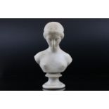 James and Thomas Bevington Parian ware Bust of Psyche, signed to back with impressed mark 172, 20cms