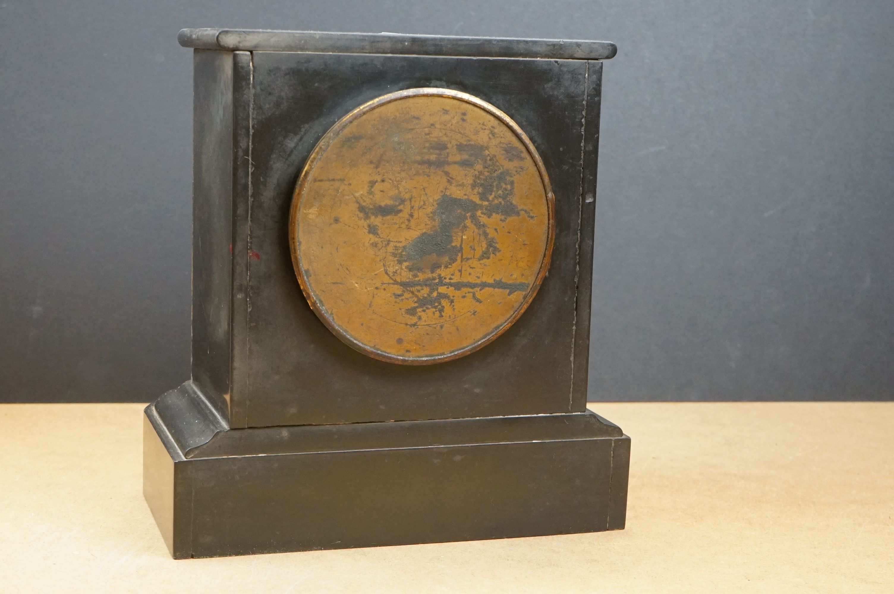 Two mantle clocks to include a Smiths electric and a slate example. - Image 12 of 14