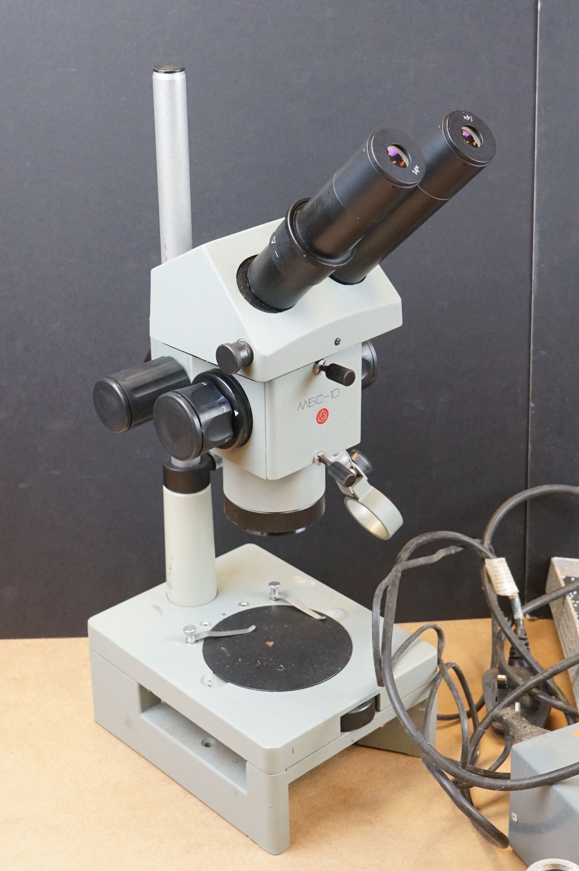 Two microscopes to include a wooden cased example. - Image 11 of 16