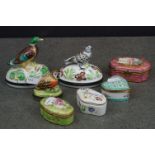 A collection of trinket boxes to include Limoges Paint Main and Sevres style examples.