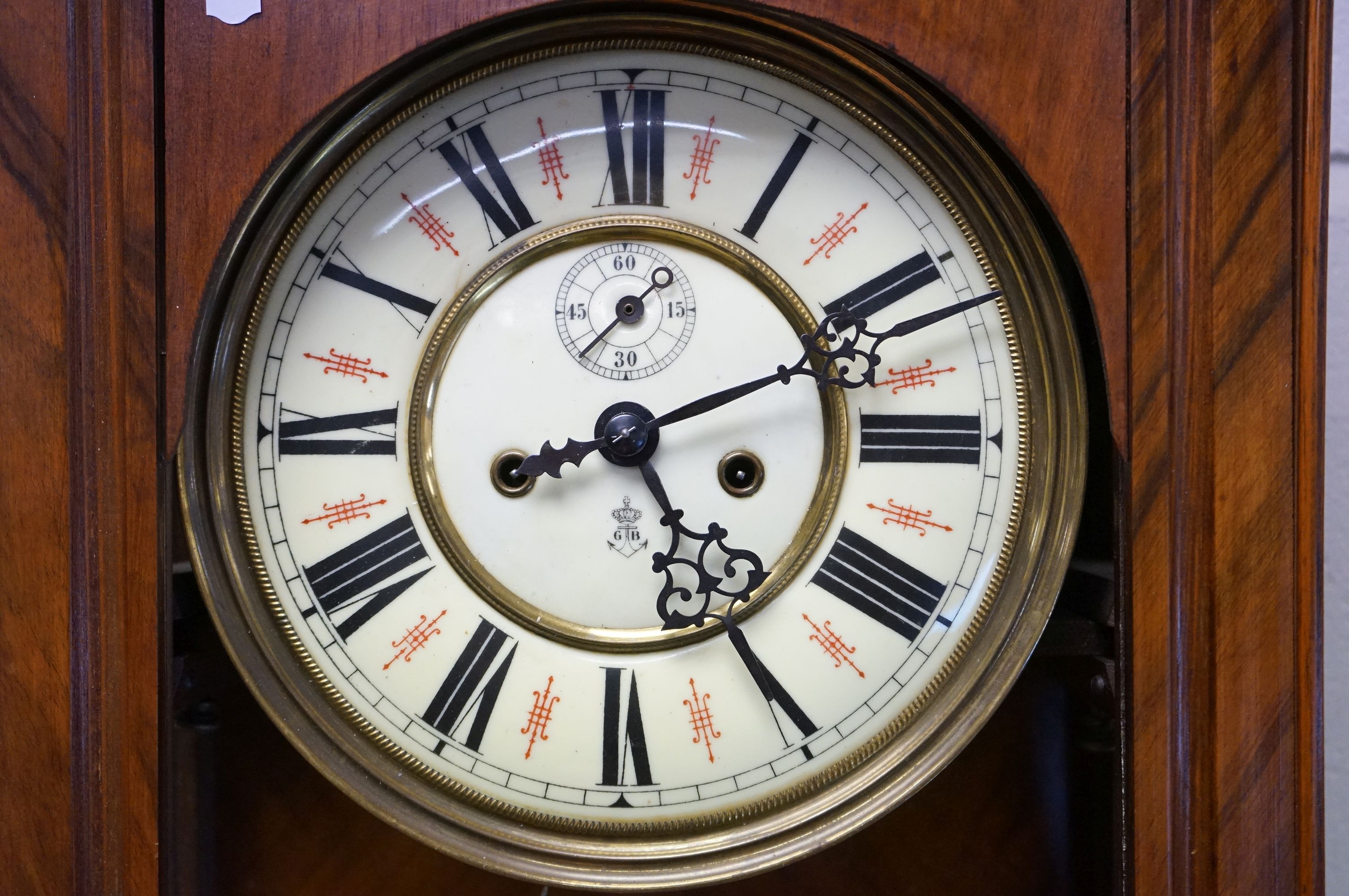 Early 20th century mahogany cased 8-Day two train movement Vienna Regulator wall clock, striking - Image 3 of 4