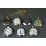 A collection of vintage and contemporary pocket watches to include Smith's examples.