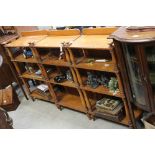 Set of Three 19th century Mahogany Four Shelf Bookcases / Whatnots, each with turned column supports