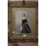 19th century English School, Mixed Media Three Quarter Length Portrait of Mrs Horatio Nelson Goddard