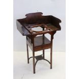 George III Mahogany Washstand with three quarter shaped gallery back, 69cms wide x 100cms high