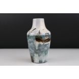 Cobridge Stoneware Vase in the Gull Rock pattern, signed RB to base and another signature, 17cms