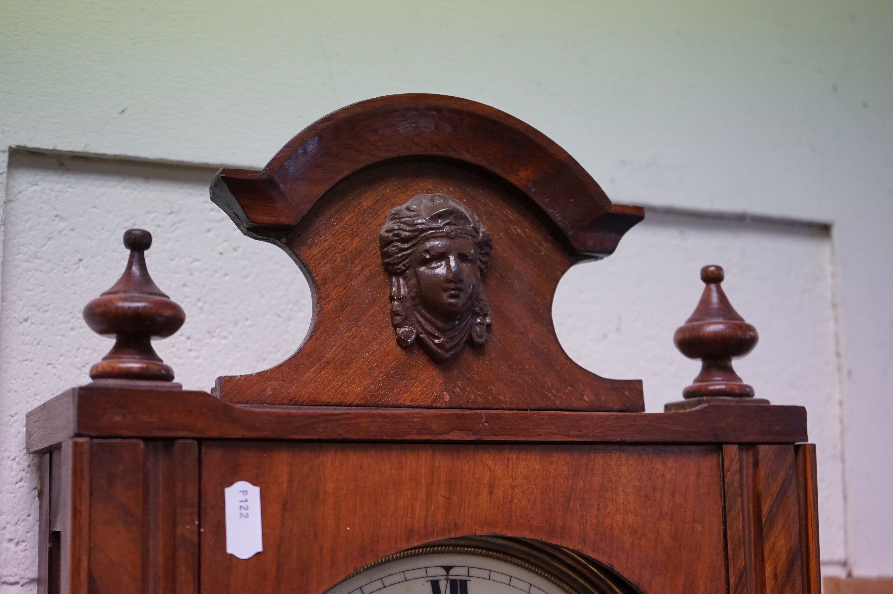 Early 20th century mahogany cased 8-Day two train movement Vienna Regulator wall clock, striking - Image 4 of 4