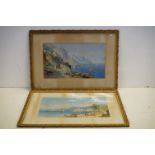Pair of T L Rowbotham, Pair of Chromolithographs of Continental Lake Scenes dated 1867, images