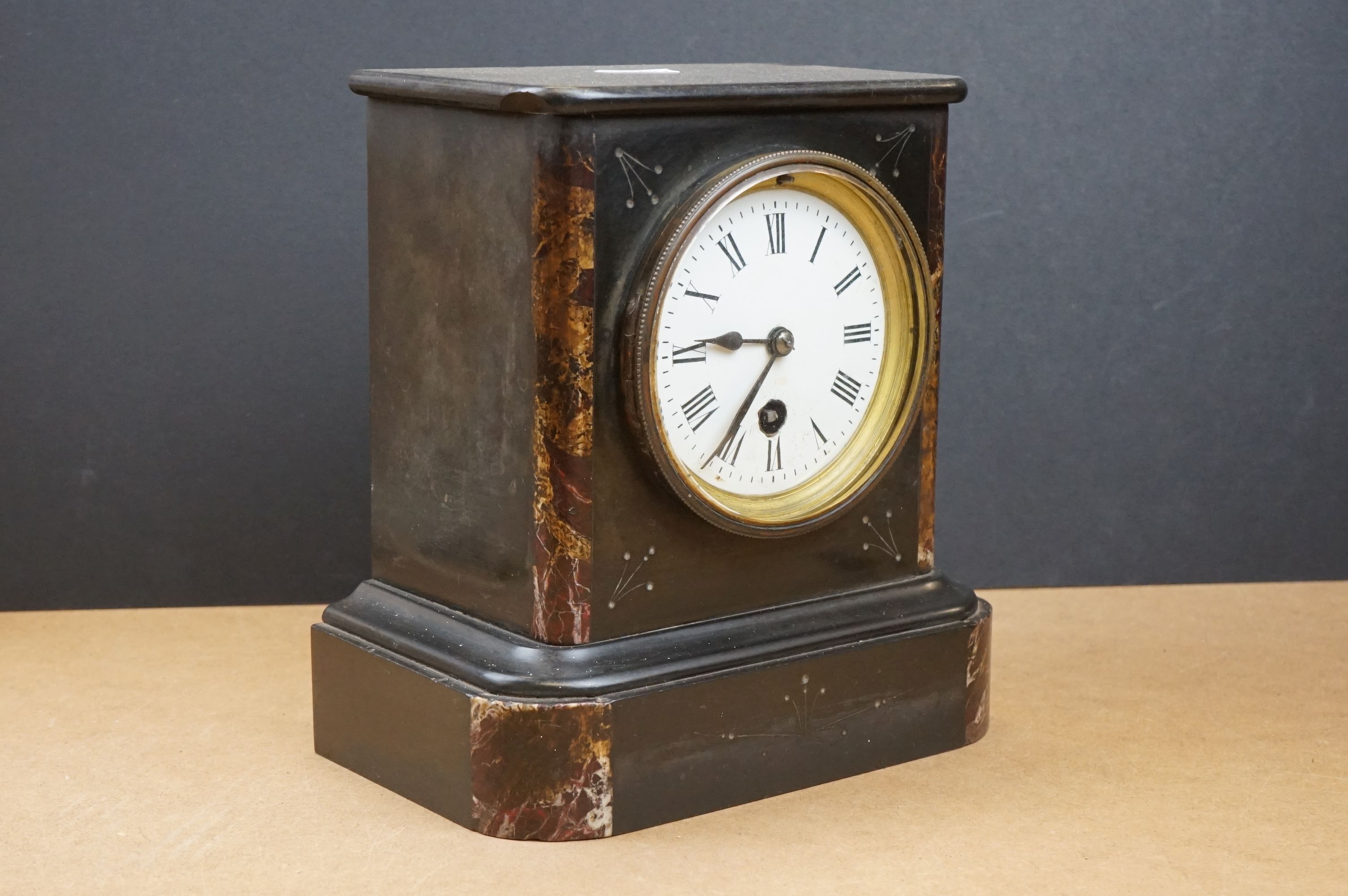 Two mantle clocks to include a Smiths electric and a slate example. - Image 10 of 14