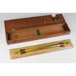 Boxwood parallel rolling ruler by Coombes of Devonport, approx. 38cm, lacking dividers, in a