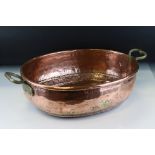 19th century Copper Planter / Pan with Brass Handles, 49cms long