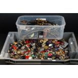 A large collection of mainly contemporary costume jewellery to include a large quantity of clip on