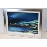 Duncan Macgregor (British 1961) hand embellished glazed canvas titled ' Ocean Mirror ', limited