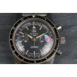 A vintage Ollech & Wajs Precision Vintage Chronograph Diver with Full Steel case watch.